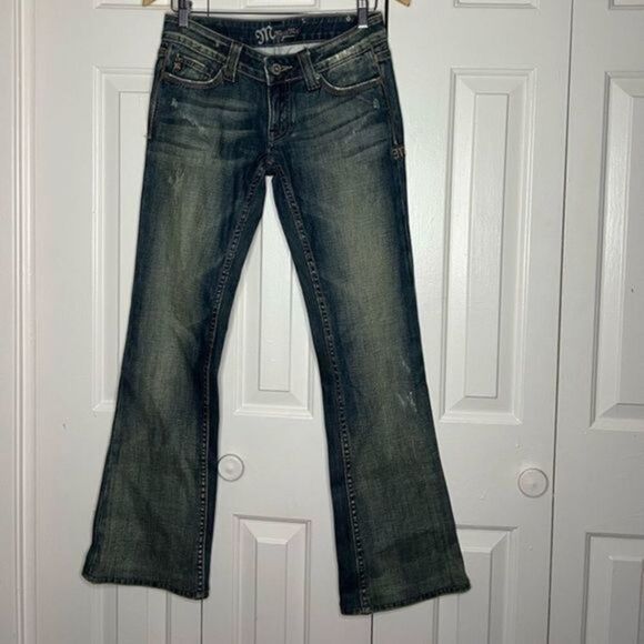 Women's Miss Me Boot Cut Cowhide Denim Jeans Size 27 - Picture 1 of 8